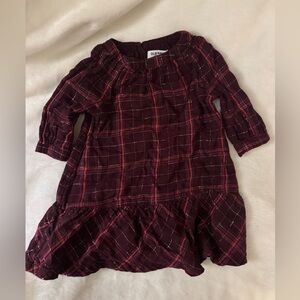 Old Navy Burgundy Plaid Kids Dress